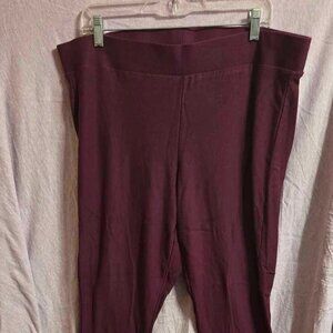Torrid Full Length Burgundy Fleece Lined Leggings Size 3X